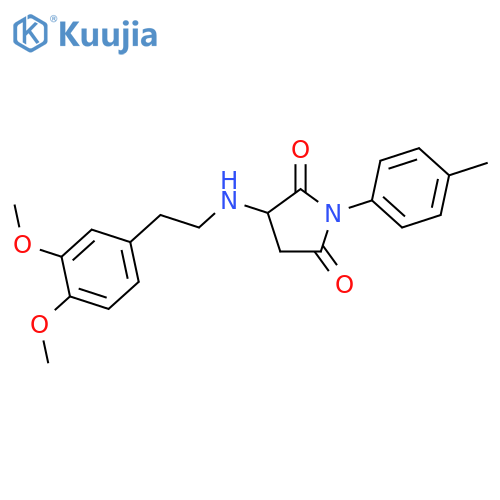 3-[2-(3,4-Dimethoxy-phenyl)-ethylamino]-1-p-tolyl-pyrrolidine-2,5-dione structure