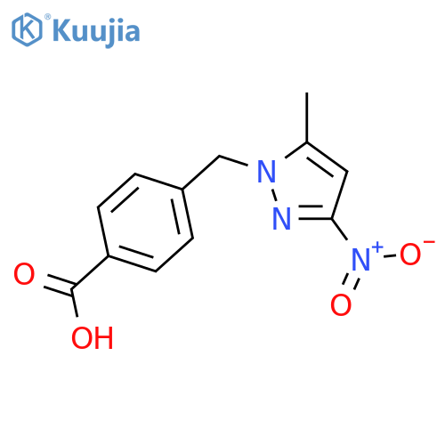 4-(5-methyl-3-nitro-1H-pyrazol-1-yl)methylbenzoic acid structure