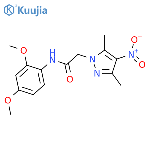 N-(2,4-Dimethoxy-phenyl)-2-(3,5-dimethyl-4-nitro-pyrazol-1-yl)-acetamide structure