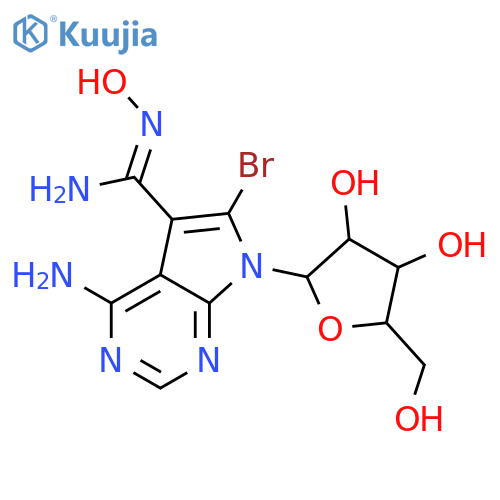 7h-pyrrolo[2,3-d]pyrimidine-5-carboximidamide, 4-amino-6-bromo-n-hydroxy-7-.β.-d-ribofuranosyl- structure