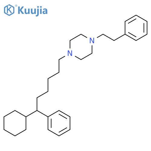 Piperazine, 1-(6-cyclohexyl-6-phenylhexyl)-4-(2-phenylethyl)- structure