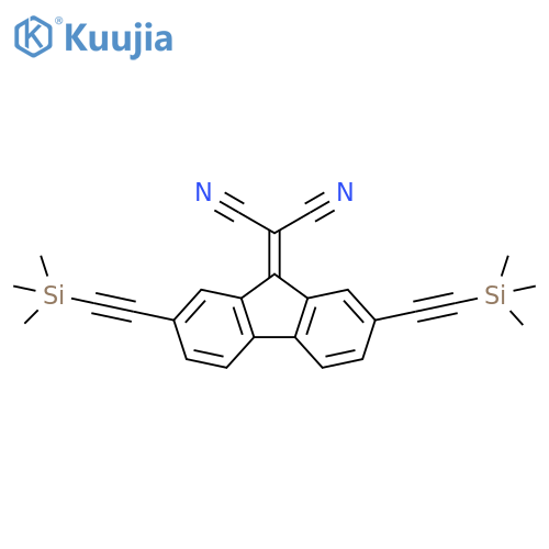 Propanedinitrile, [2,7-bis[(trimethylsilyl)ethynyl]-9H-fluoren-9-ylidene]- structure