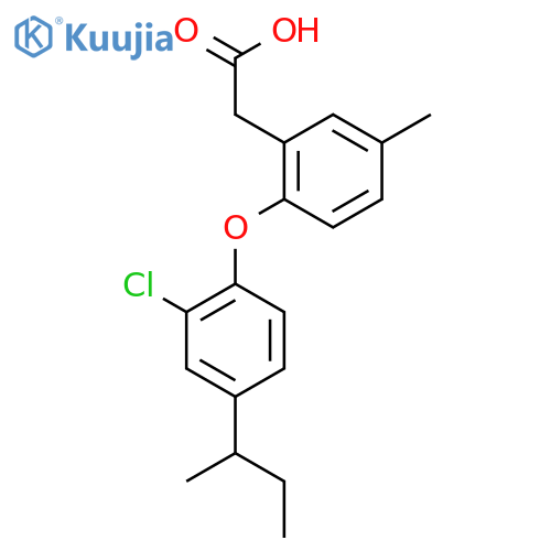{2-[4-(butan-2-yl)-2-chlorophenoxy]-5-methylphenyl}acetic acid structure