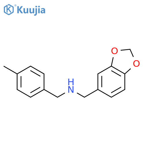 (1,3-Benzodioxol-5-ylmethyl)(4-methylbenzyl)amine structure