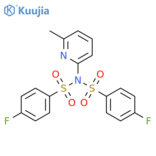 <br>4-fluoro-N-[(4-fluorophenyl)sulfonyl]-N-(6-methylpyridin-2-yl)benzenesulfon amide structure