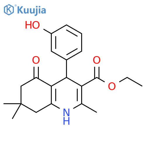 3-Quinolinecarboxylic acid,1,4,5,6,7,8-hexahydro-4-(3-hydroxyphenyl)-2,7,7-trimethyl-5-oxo-, ethylester structure