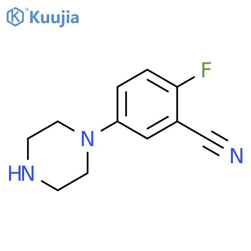 2-fluoro-5-(piperazin-1-yl)benzonitrile structure