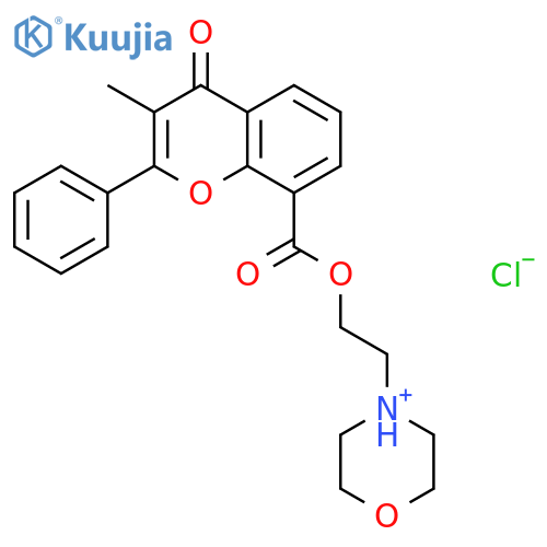 3-methyl-4-oxo-2-phenyl-4h-1-benzopyran-8-carboxylic acid, ester with 4-morpholinethanol, hydrochloride structure