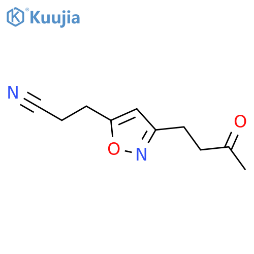 5-Isoxazolepropanenitrile, 3-(3-oxobutyl)- structure