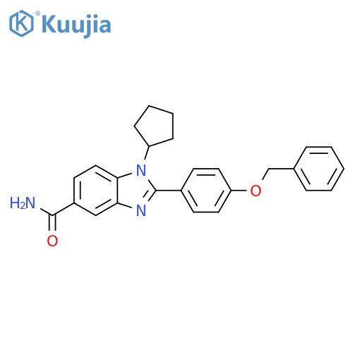 1H-Benzimidazole-5-carboxamide,1-cyclopentyl-2-[4-(phenylmethoxy)phenyl]- structure