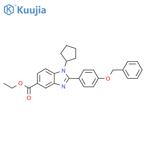 1H-Benzimidazole-5-carboxylic acid,1-cyclopentyl-2-[4-(phenylmethoxy)phenyl]-, ethyl ester structure