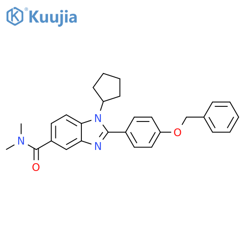 1H-Benzimidazole-5-carboxamide,1-cyclopentyl-N,N-dimethyl-2-[4-(phenylmethoxy)phenyl]- structure