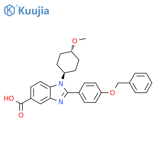1H-Benzimidazole-5-carboxylic acid,1-(trans-4-methoxycyclohexyl)-2-[4-(phenylmethoxy)phenyl]- structure