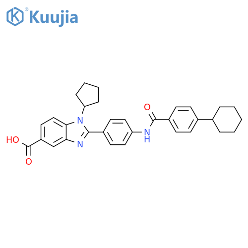 1H-Benzimidazole-5-carboxylic acid,2-[4-[(4-cyclohexylbenzoyl)amino]phenyl]-1-cyclopentyl- structure