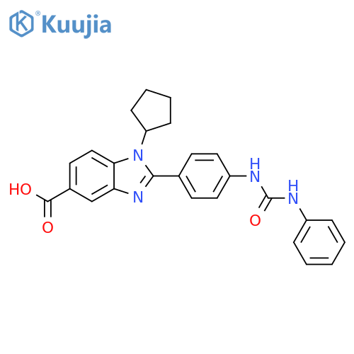 1H-Benzimidazole-5-carboxylic acid,1-cyclopentyl-2-[4-[[(phenylamino)carbonyl]amino]phenyl]- structure