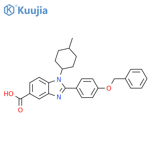 1H-Benzimidazole-5-carboxylic acid,1-(4-methylcyclohexyl)-2-[4-(phenylmethoxy)phenyl]- structure