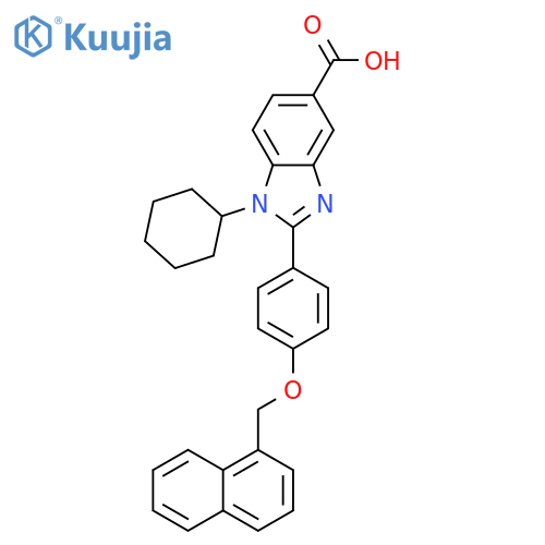 1H-Benzimidazole-5-carboxylic acid,1-cyclohexyl-2-[4-(1-naphthalenylmethoxy)phenyl]- structure