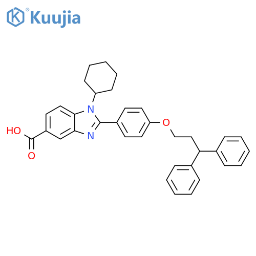 1H-Benzimidazole-5-carboxylic acid,1-cyclohexyl-2-[4-(3,3-diphenylpropoxy)phenyl]- structure