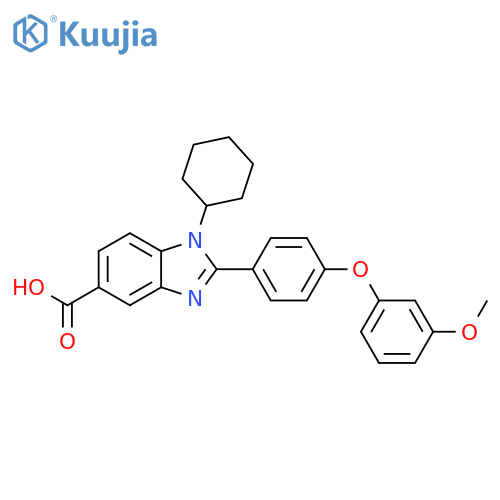 1H-Benzimidazole-5-carboxylic acid,1-cyclohexyl-2-[4-(3-methoxyphenoxy)phenyl]- structure