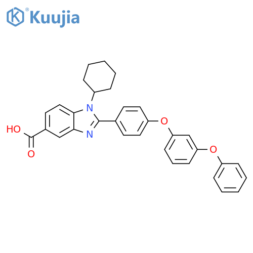 1H-Benzimidazole-5-carboxylic acid,1-cyclohexyl-2-[4-(3-phenoxyphenoxy)phenyl]- structure