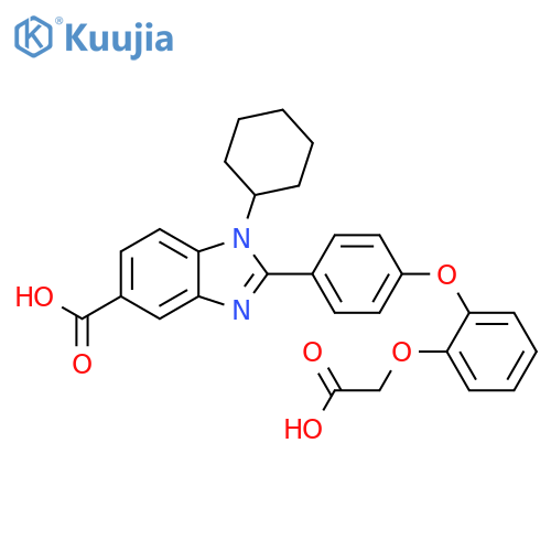 1H-Benzimidazole-5-carboxylic acid,2-[4-[2-(carboxymethoxy)phenoxy]phenyl]-1-cyclohexyl- structure