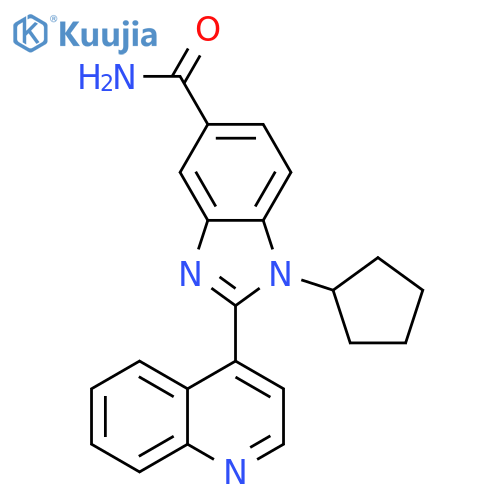 1H-Benzimidazole-5-carboxamide, 1-cyclopentyl-2-(4-quinolinyl)- structure