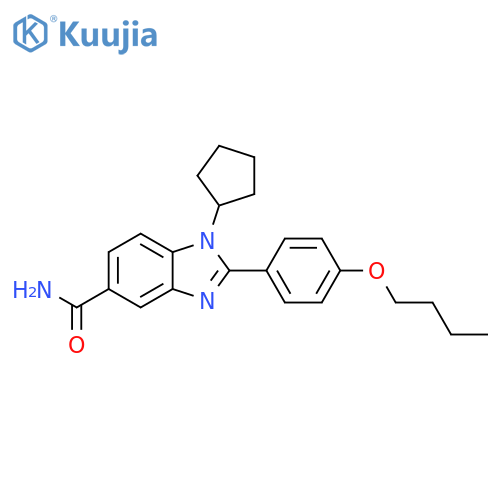 1H-Benzimidazole-5-carboxamide, 2-(4-butoxyphenyl)-1-cyclopentyl- structure
