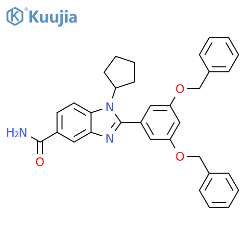 1H-Benzimidazole-5-carboxamide,2-[3,5-bis(phenylmethoxy)phenyl]-1-cyclopentyl- structure