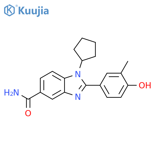 1H-Benzimidazole-5-carboxamide,1-cyclopentyl-2-(4-hydroxy-3-methylphenyl)- structure