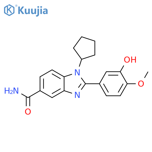 1H-Benzimidazole-5-carboxamide,1-cyclopentyl-2-(3-hydroxy-4-methoxyphenyl)- structure