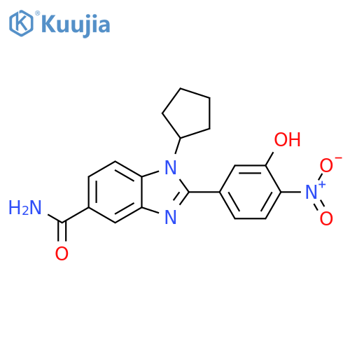 1H-Benzimidazole-5-carboxamide,1-cyclopentyl-2-(3-hydroxy-4-nitrophenyl)- structure