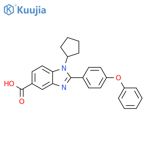 1H-Benzimidazole-5-carboxylic acid,1-cyclopentyl-2-(4-phenoxyphenyl)- structure