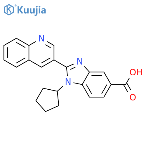 1H-Benzimidazole-5-carboxylic acid, 1-cyclopentyl-2-(3-quinolinyl)- structure