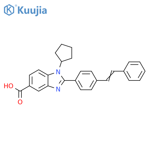 1H-Benzimidazole-5-carboxylic acid,1-cyclopentyl-2-[4-(2-phenylethenyl)phenyl]- structure