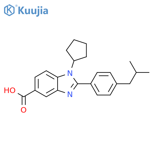 1H-Benzimidazole-5-carboxylic acid,1-cyclopentyl-2-[4-(2-methylpropyl)phenyl]- structure