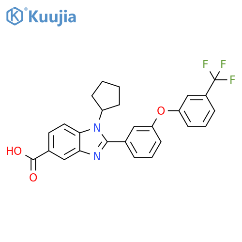 1H-Benzimidazole-5-carboxylic acid,1-cyclopentyl-2-[3-[3-(trifluoromethyl)phenoxy]phenyl]- structure