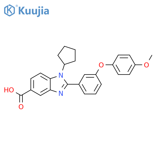 1H-Benzimidazole-5-carboxylic acid,1-cyclopentyl-2-[3-(4-methoxyphenoxy)phenyl]- structure