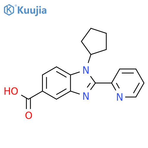 1H-Benzimidazole-5-carboxylic acid, 1-cyclopentyl-2-(2-pyridinyl)- structure