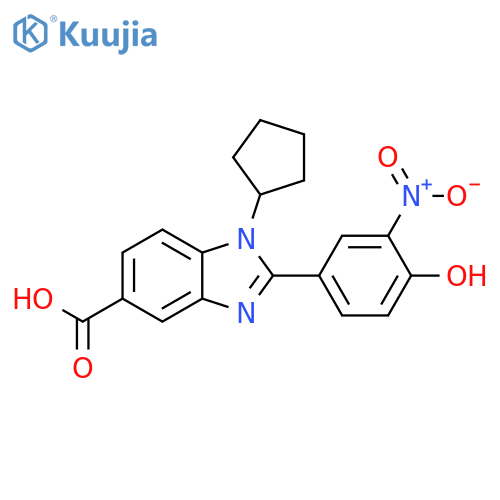 1H-Benzimidazole-5-carboxylic acid,1-cyclopentyl-2-(4-hydroxy-3-nitrophenyl)- structure