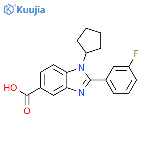 1H-Benzimidazole-5-carboxylic acid, 1-cyclopentyl-2-(3-fluorophenyl)- structure