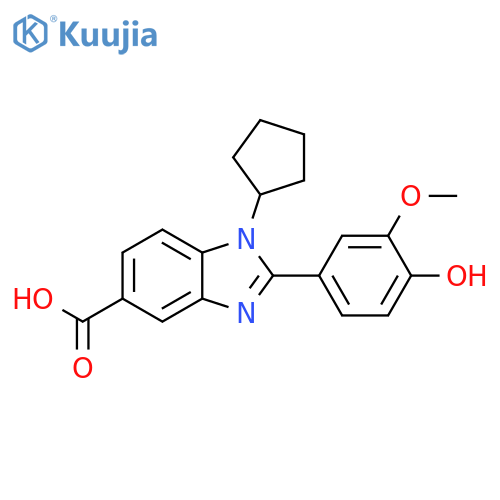 1H-Benzimidazole-5-carboxylic acid,1-cyclopentyl-2-(4-hydroxy-3-methoxyphenyl)- structure