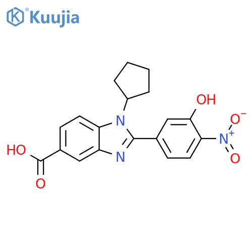 1H-Benzimidazole-5-carboxylic acid,1-cyclopentyl-2-(3-hydroxy-4-nitrophenyl)- structure
