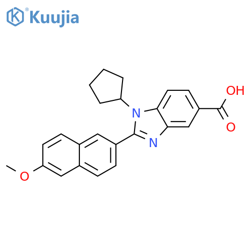 1H-Benzimidazole-5-carboxylic acid,1-cyclopentyl-2-(6-methoxy-2-naphthalenyl)- structure