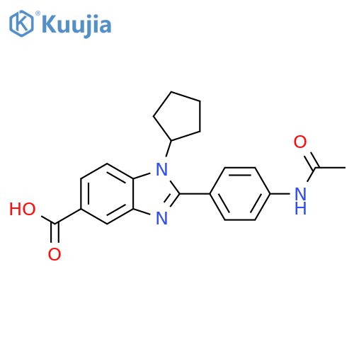 1H-Benzimidazole-5-carboxylic acid,2-[4-(acetylamino)phenyl]-1-cyclopentyl- structure