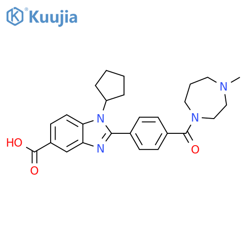 1H-Benzimidazole-5-carboxylic acid,1-cyclopentyl-2-[4-[(hexahydro-4-methyl-1H-1,4-diazepin-1-yl)carbonyl]phenyl]- structure