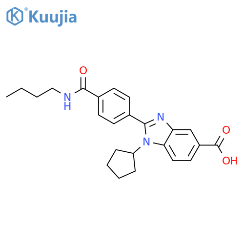 1H-Benzimidazole-5-carboxylic acid,2-[4-[(butylamino)carbonyl]phenyl]-1-cyclopentyl- structure