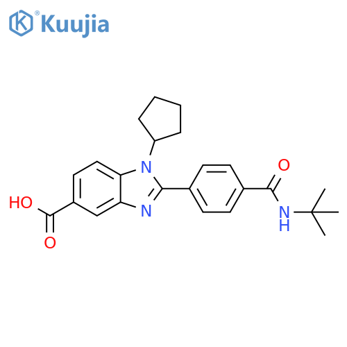 1H-Benzimidazole-5-carboxylic acid,1-cyclopentyl-2-[4-[[(1,1-dimethylethyl)amino]carbonyl]phenyl]- structure