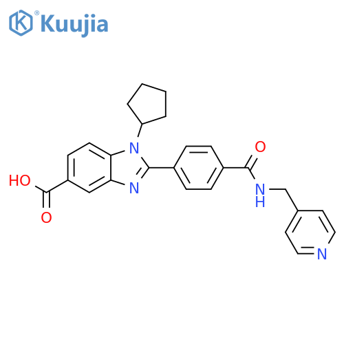 1H-Benzimidazole-5-carboxylic acid,1-cyclopentyl-2-[4-[[(4-pyridinylmethyl)amino]carbonyl]phenyl]- structure