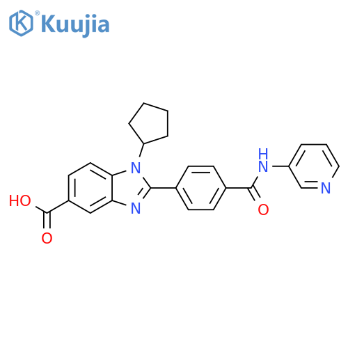 1H-Benzimidazole-5-carboxylic acid,1-cyclopentyl-2-[4-[(3-pyridinylamino)carbonyl]phenyl]- structure