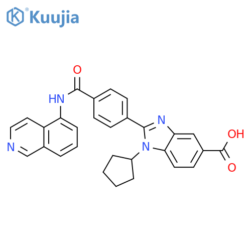 1H-Benzimidazole-5-carboxylic acid,1-cyclopentyl-2-[4-[(5-isoquinolinylamino)carbonyl]phenyl]- structure